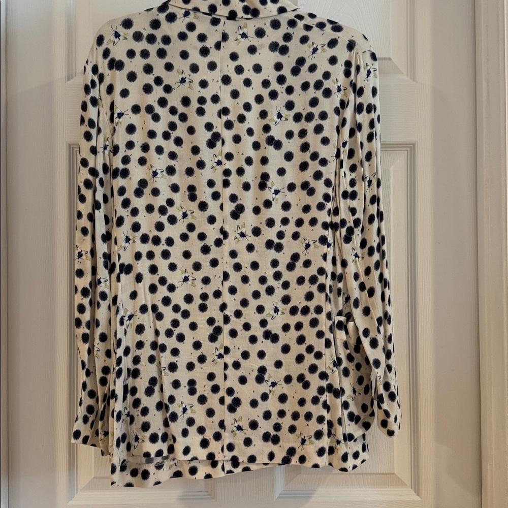 H&M Cream and Navy Patterned Blazer - Picture 2 of 6